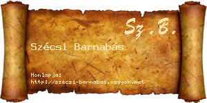 Szécsi Barnabás névjegykártya