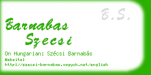 barnabas szecsi business card