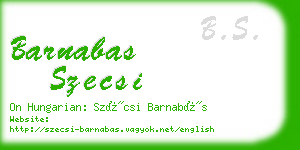 barnabas szecsi business card